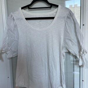 White Puff Sleeve Top
